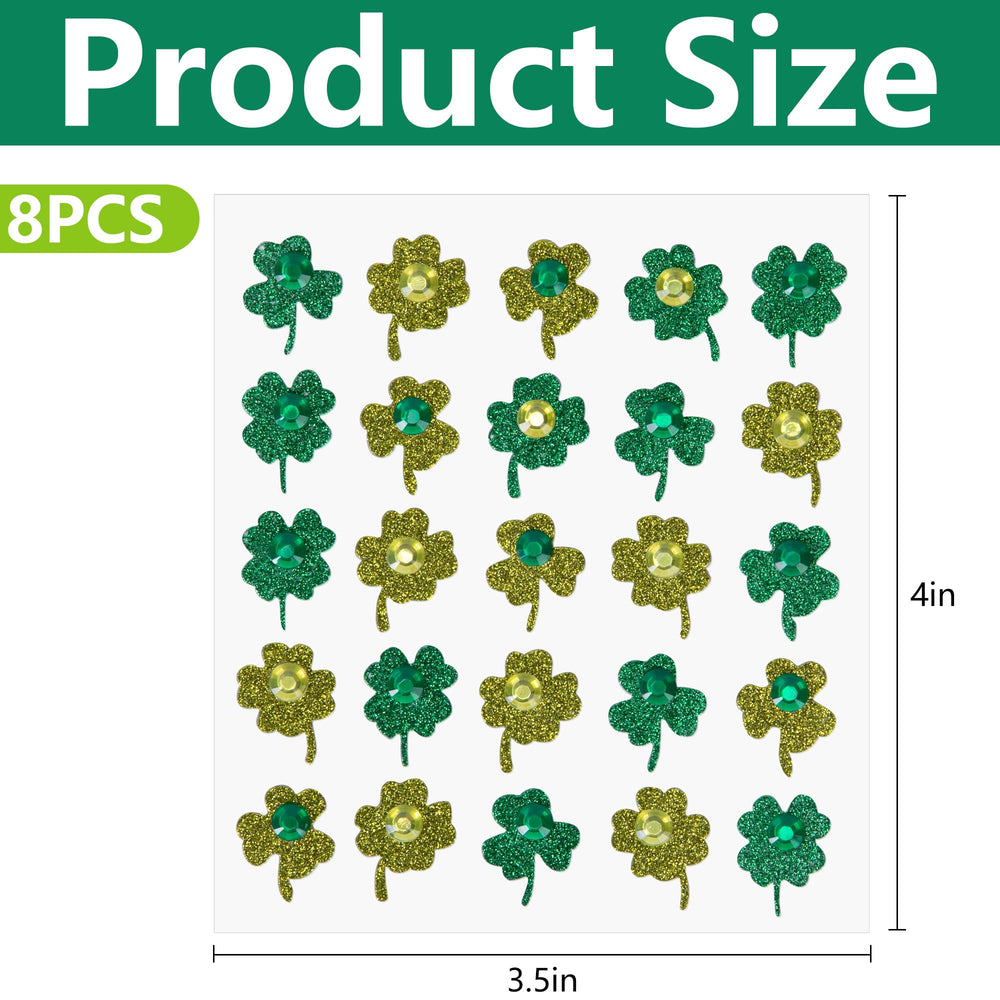 Wehhbtye four-leaf clover glitter stickers brighten party decorations with shimmer.