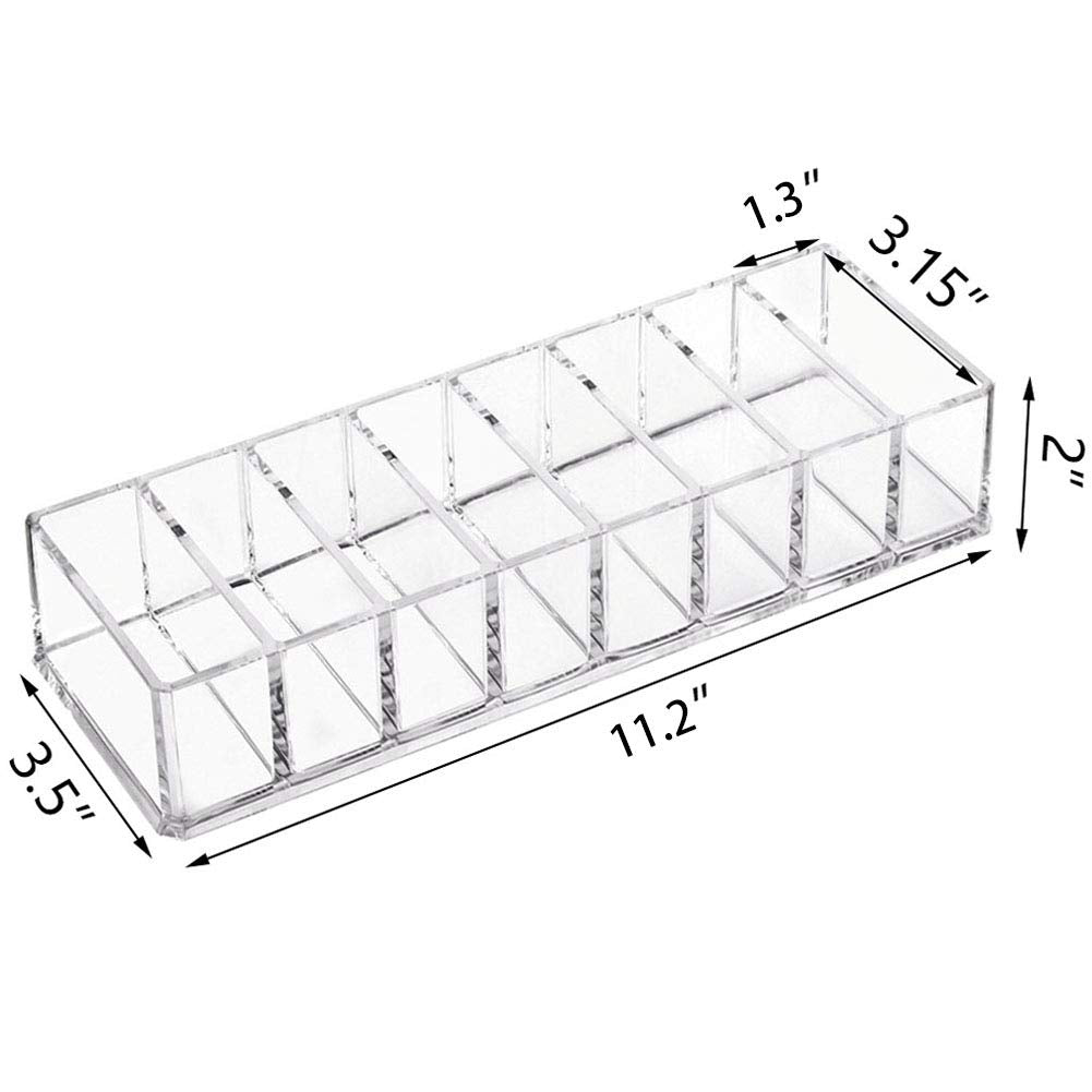Weiai clear plastic material provides sturdy support while showcasing compact cosmetics.