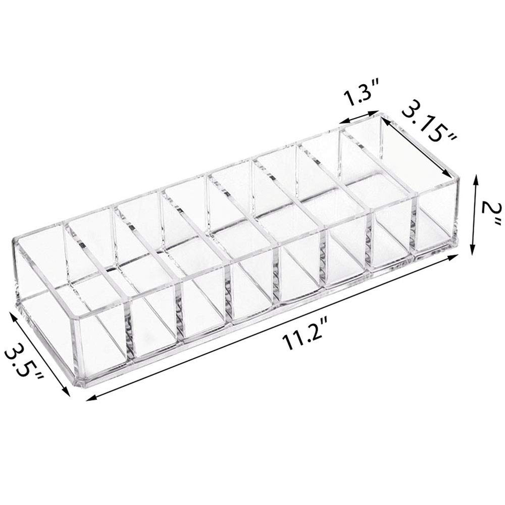 Weiai clear plastic material provides sturdy support while showcasing compact cosmetics.