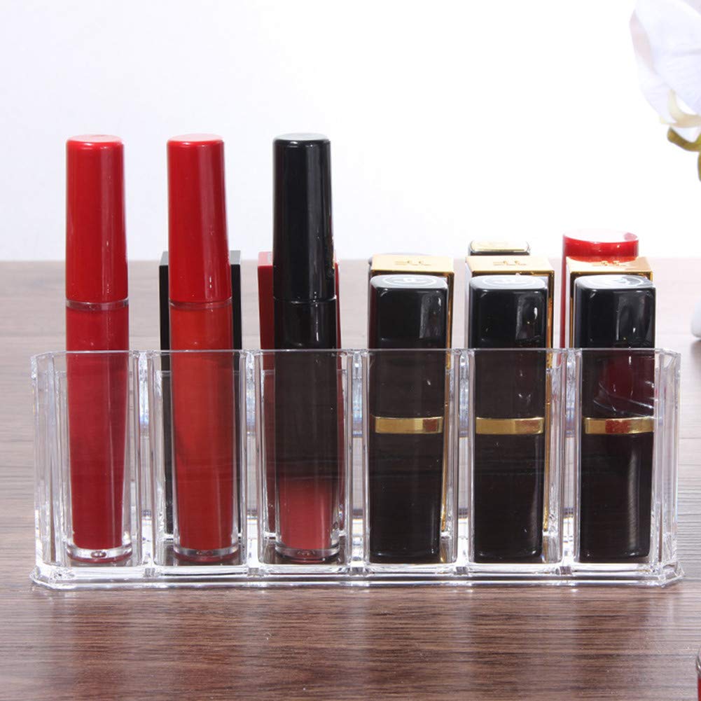Weiai lipstick holder side view reveals three-tier rows for compact storage.