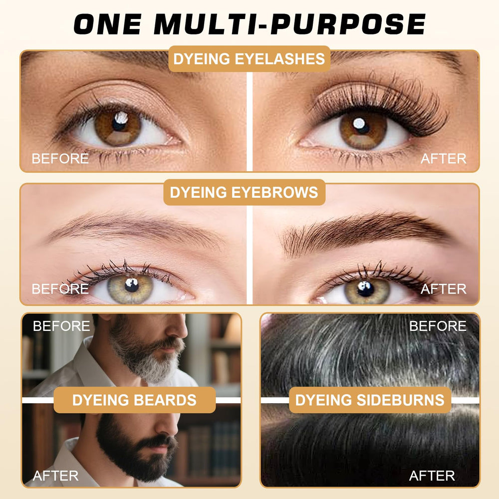WEILNELL coloración pestañas cejas negro: aplicación rápida y simple
