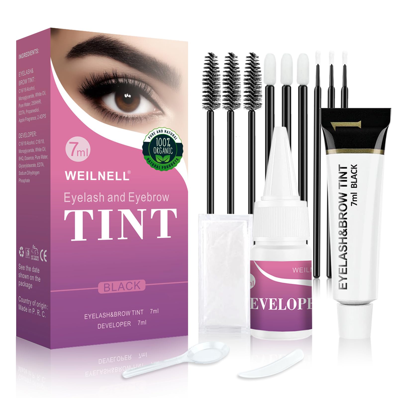 WEILNELL kit color para pestañas y cejas, aplicación fácil para un look natural.