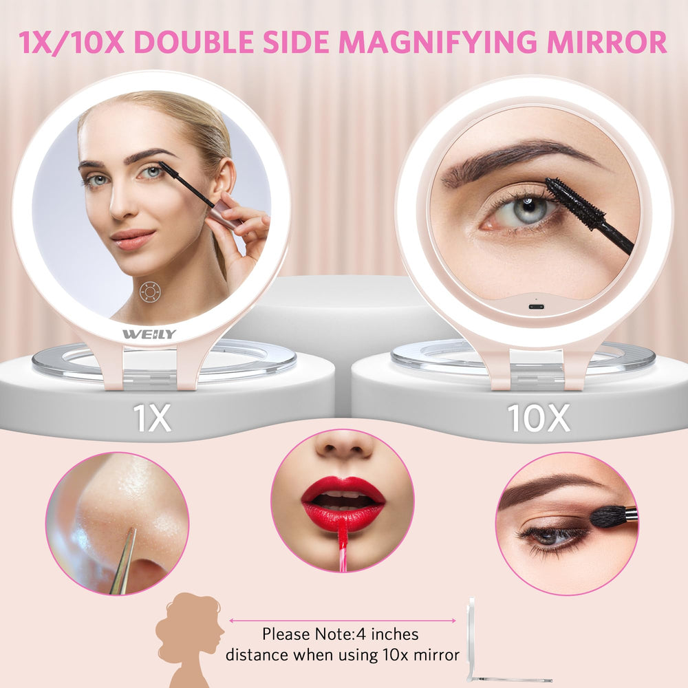 WEILY magnifying mirror natural light shows true color for daytime makeup.
