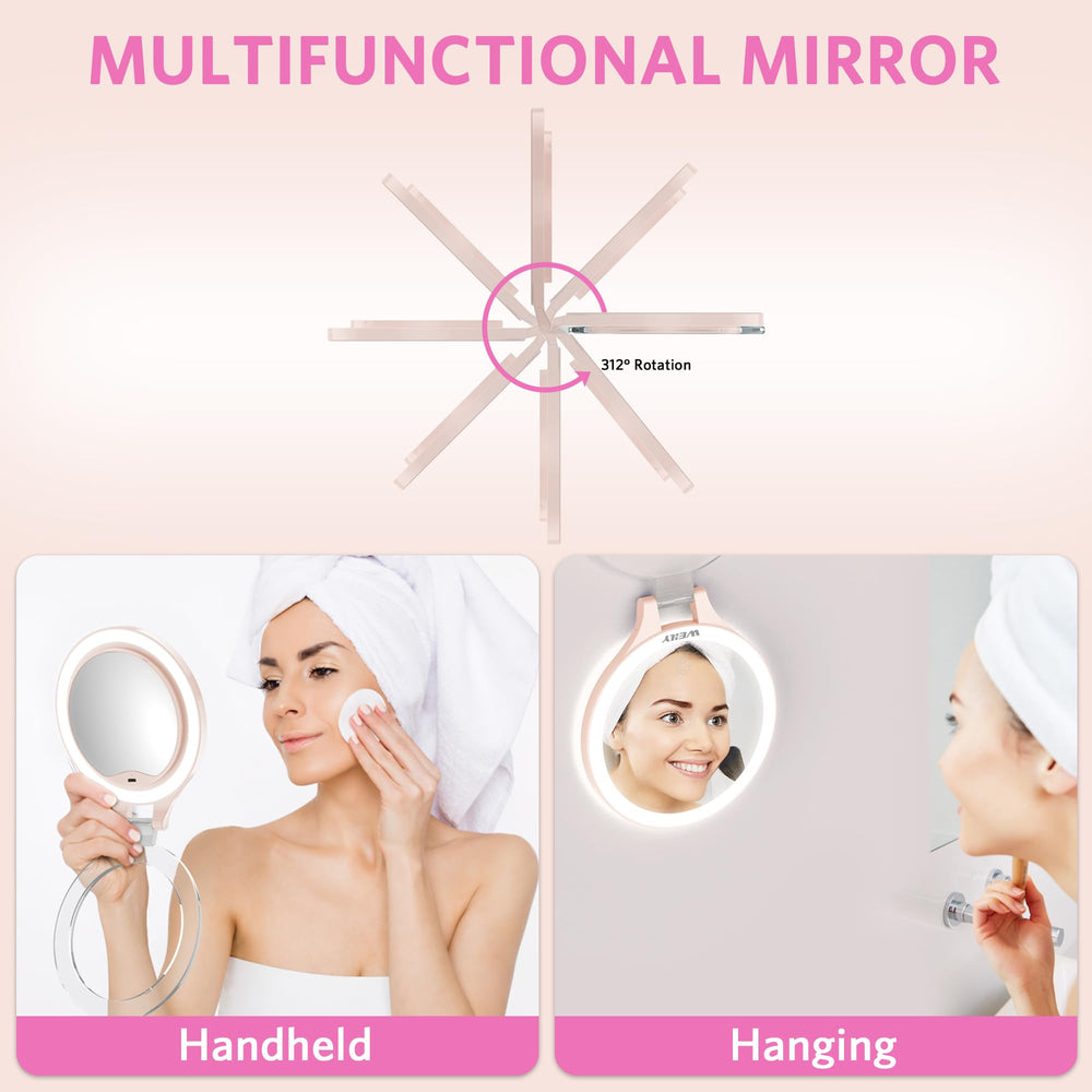 WEILY magnifying mirror warm light creates flattering tones for evening looks.