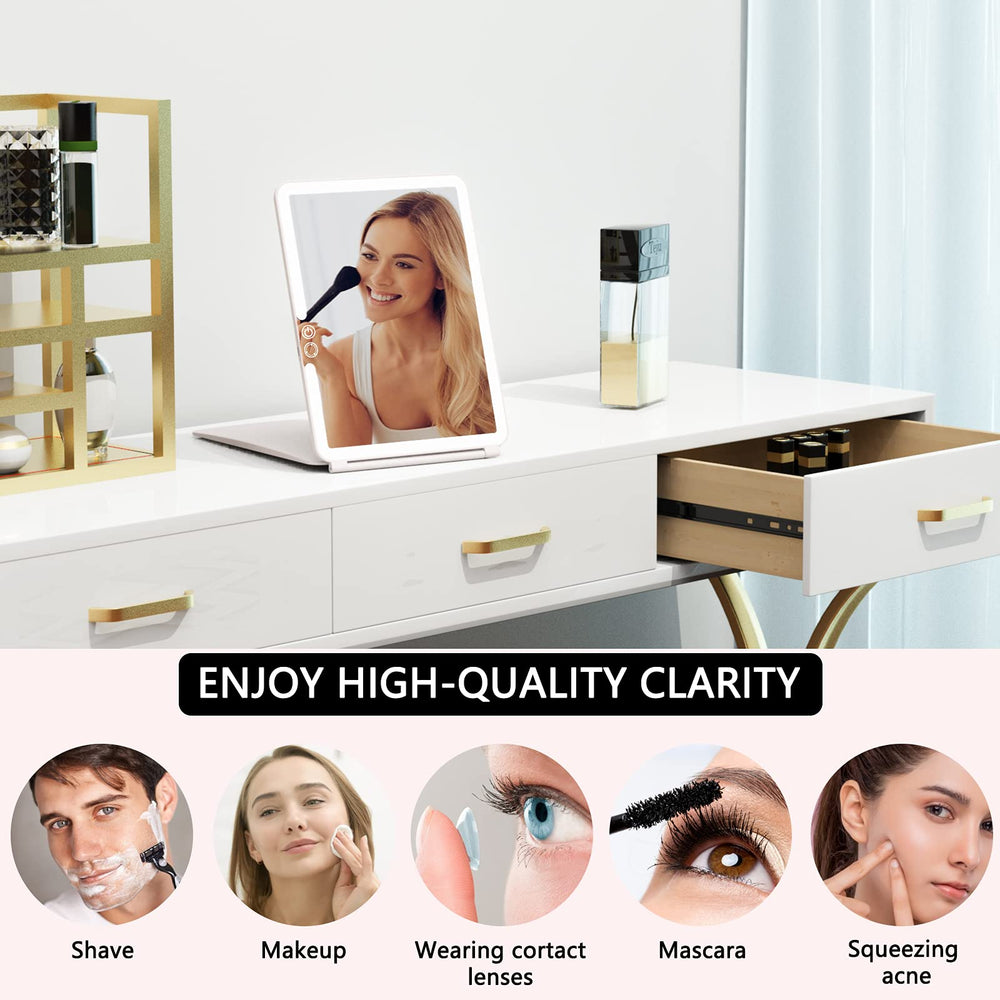 WEILY pink makeup mirror adds stylish flair to your vanity