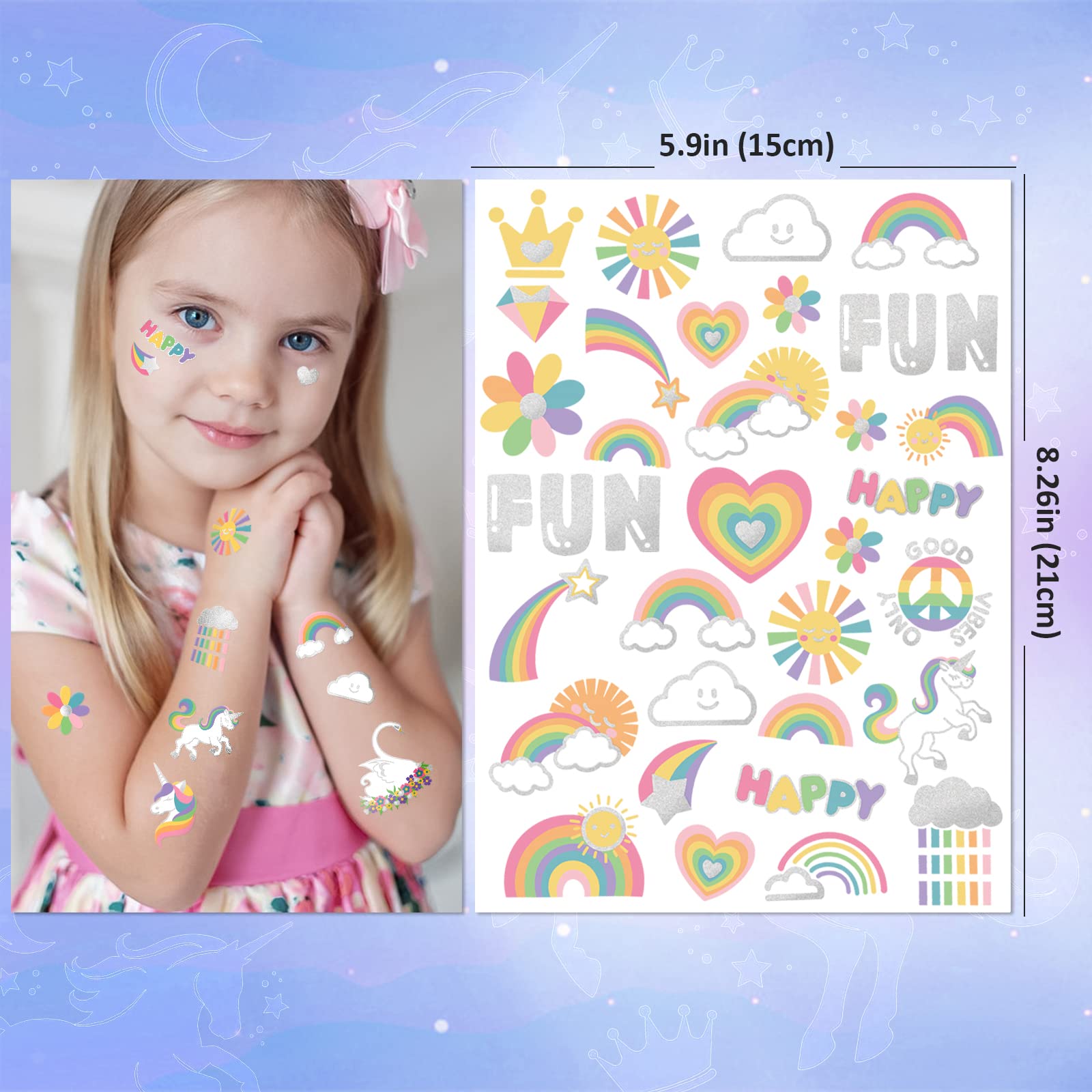 Weipbwor glitter metallic tattoos offer waterproof, bold styles