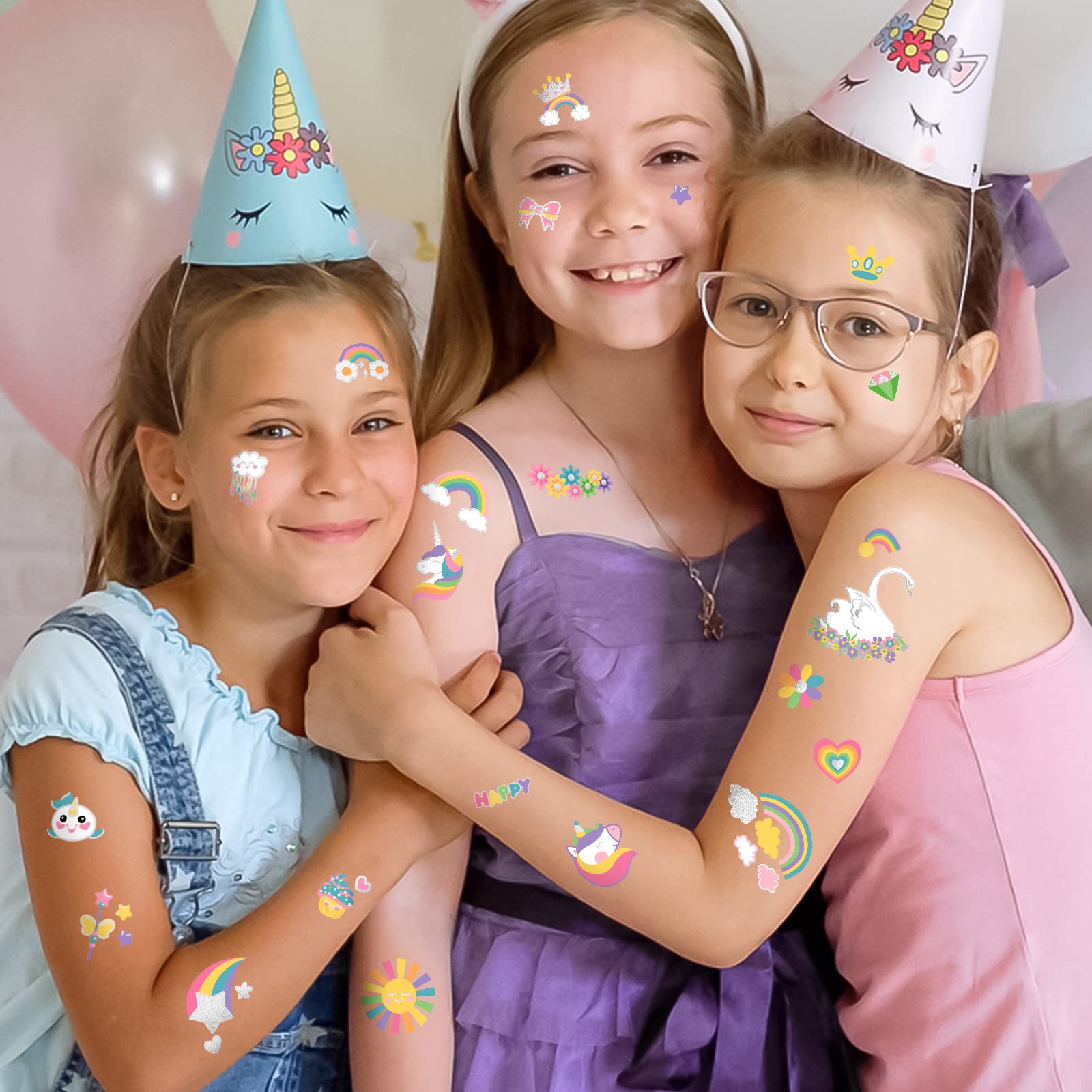 Weipbwor swan tattoo set with metallic finish and sparkle