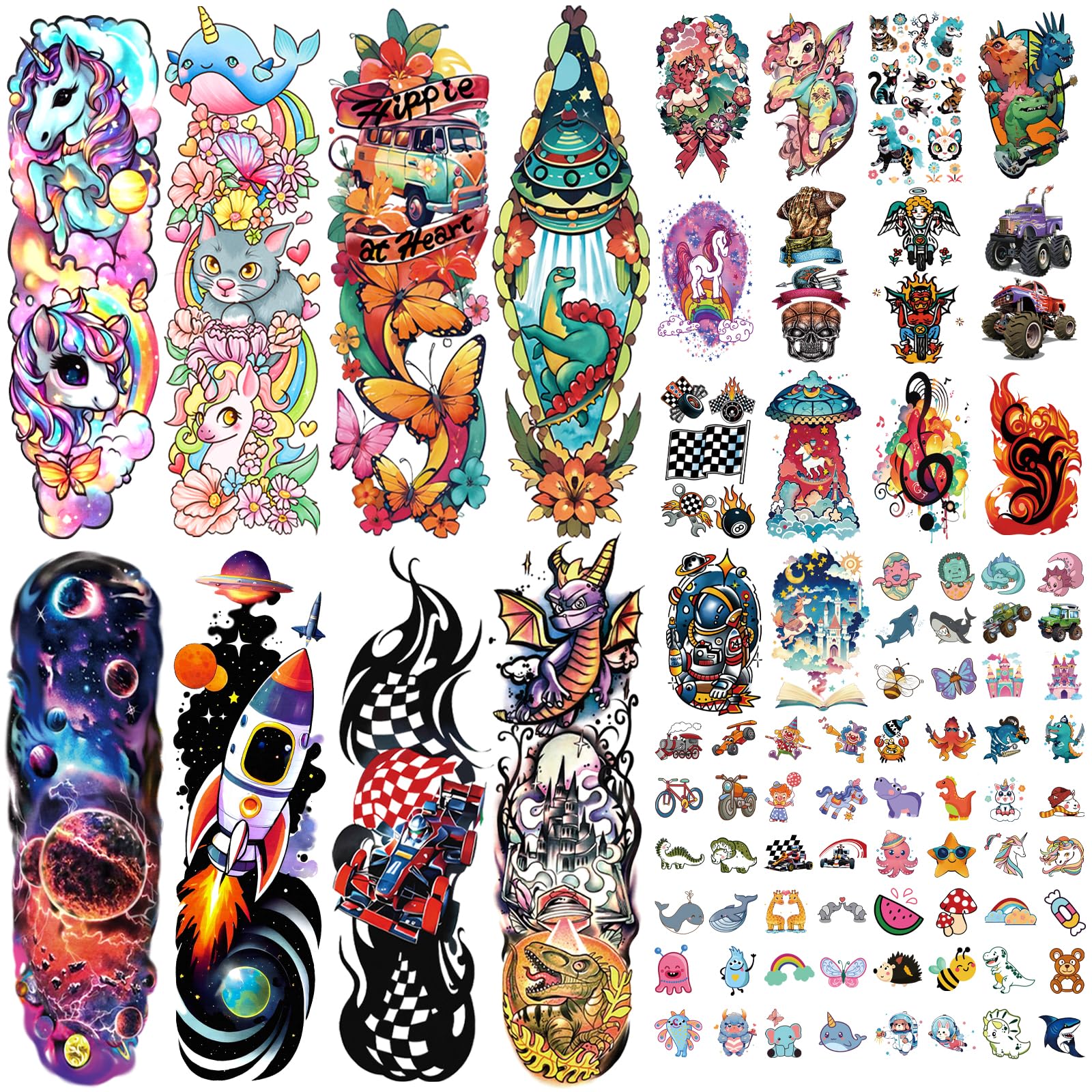 Weipbwor tattoo full-arm designs for kids' imaginative play and standout party looks.