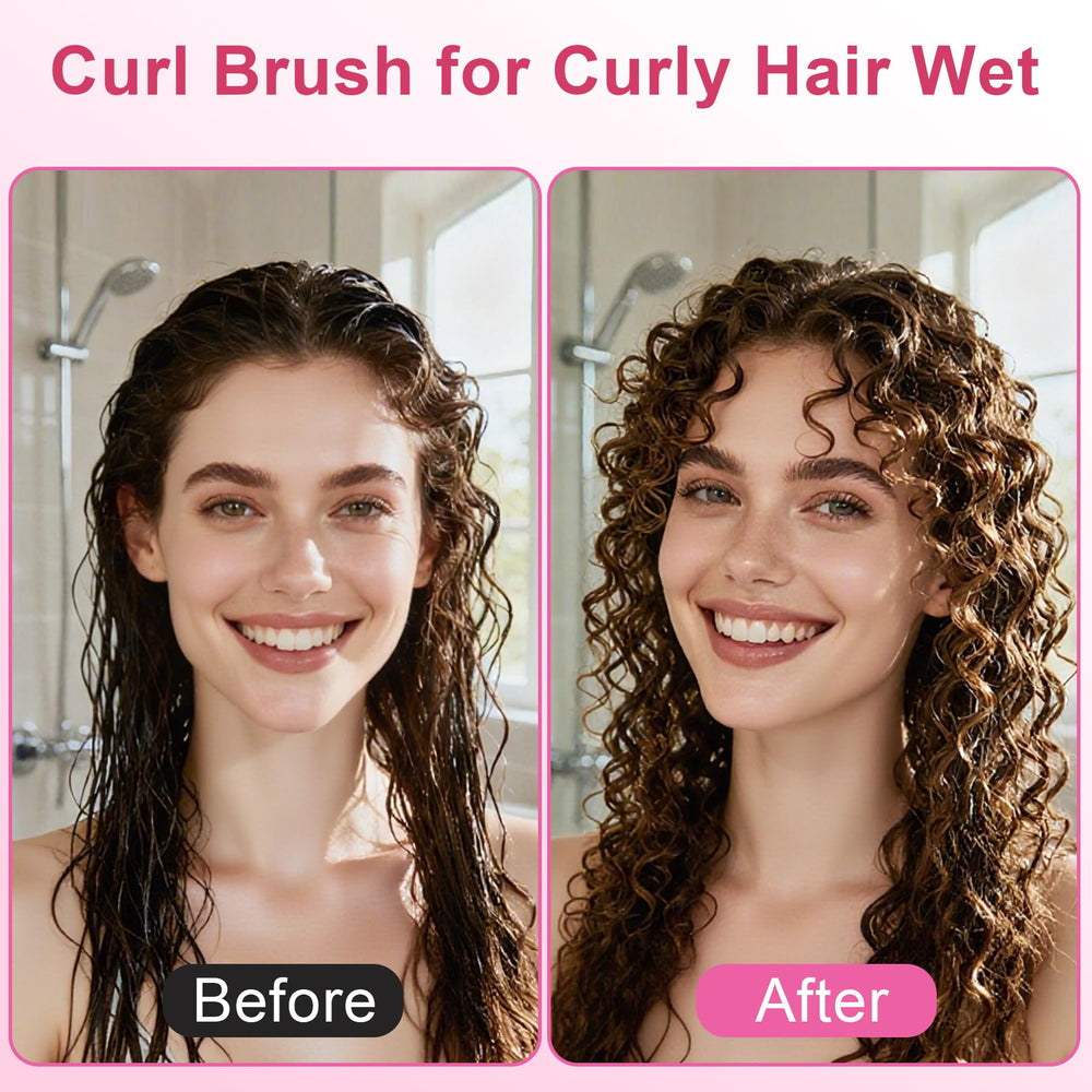Weldilgit Curly Hair Brush with ergonomic handle for comfortable styling sessions.