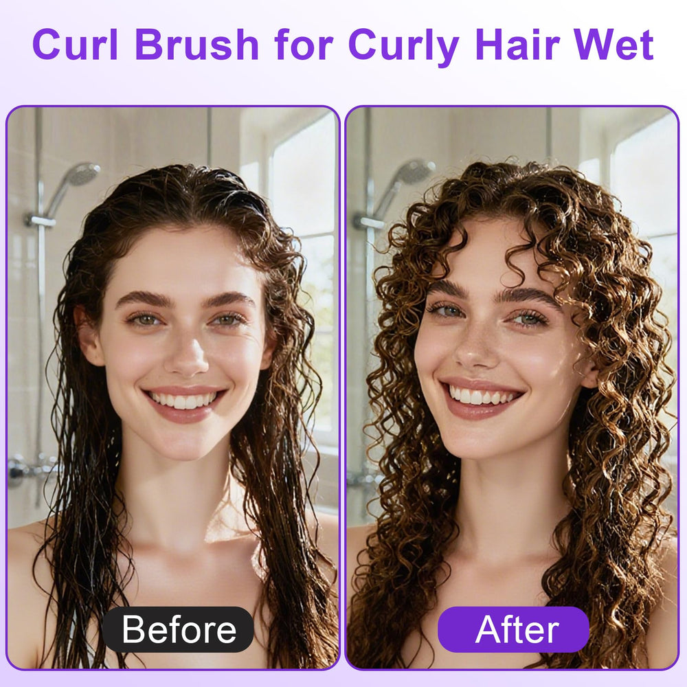 Weldilgit Curly Hair Brush ergonomic handle for comfortable styling sessions.