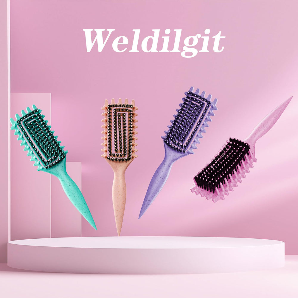 Weldilgit pink curl-definer brush ideal as a gift for curl lovers.