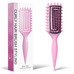 Weldilgit Curly Hair Brush with soft boar bristles for gentle detangling and curl definition.