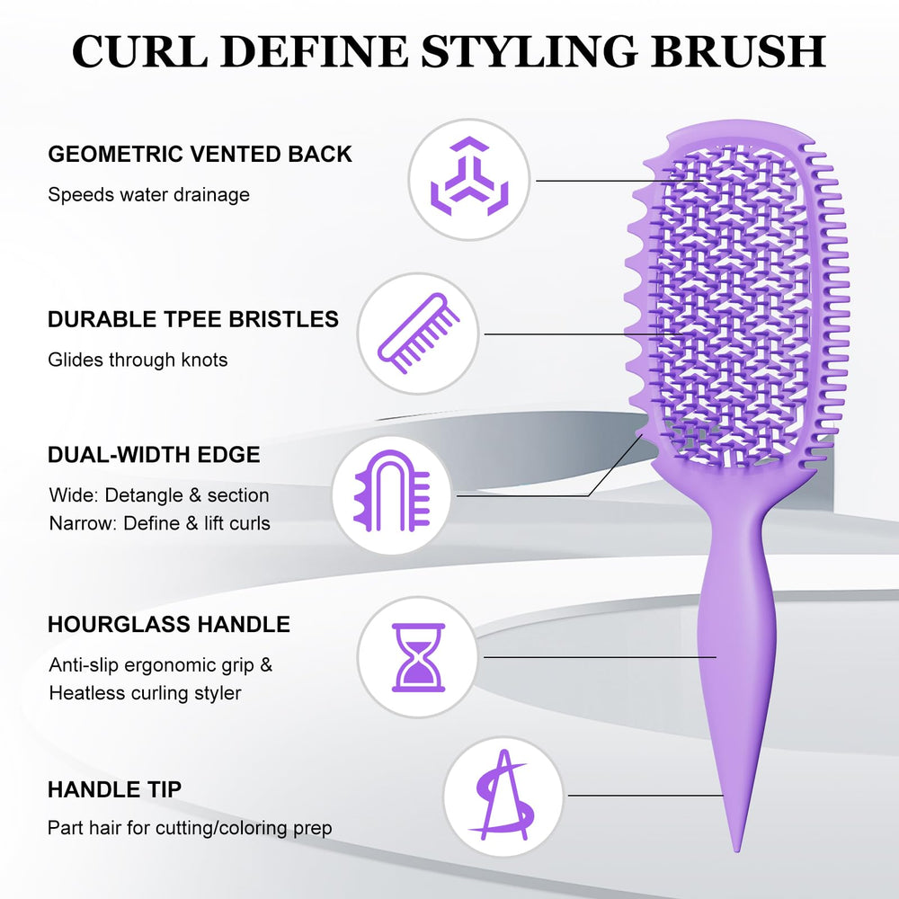 Weldilgit dual-sided curl-definition aids even clumps and wet/dry styling.