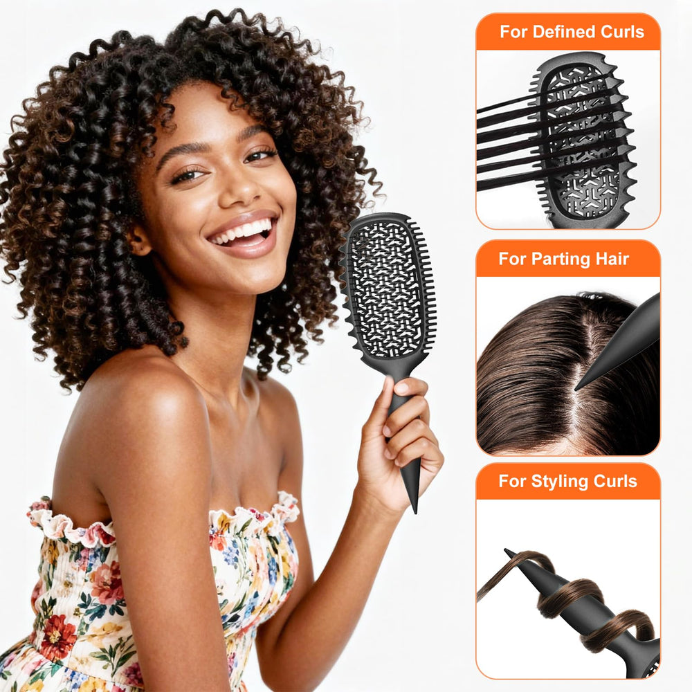 Weldilgit ventilated back speeds drying for thick curls.
