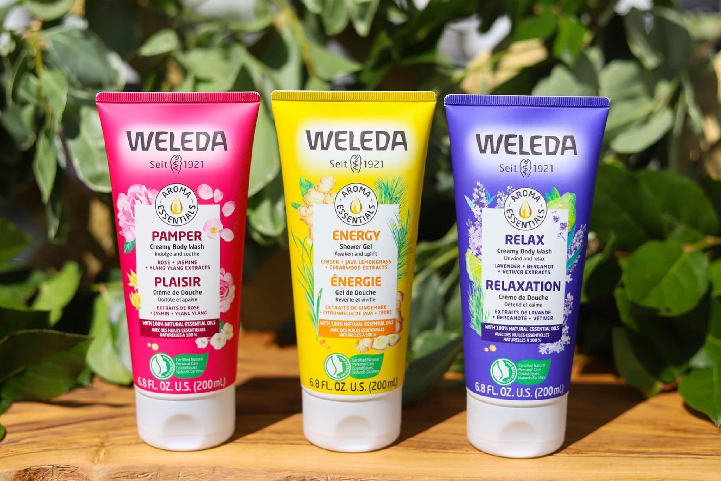 Weleda Aroma Essentials Energy Shower Gel, ingredientes naturales: cuidado suave con extractos vegetales.