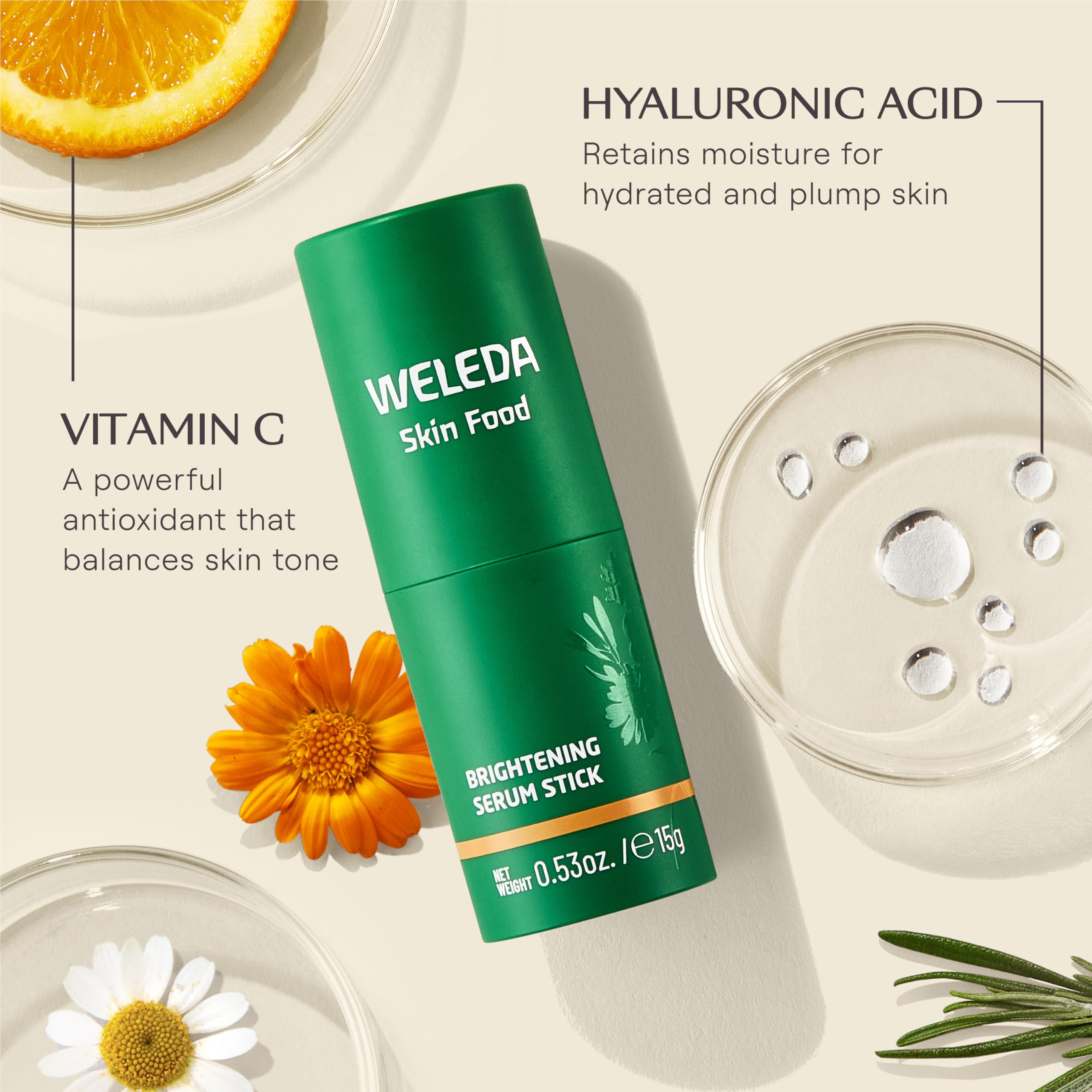Weleda barra-serum ingredientes botánicos, cuidado suave con caléndula y manzanilla