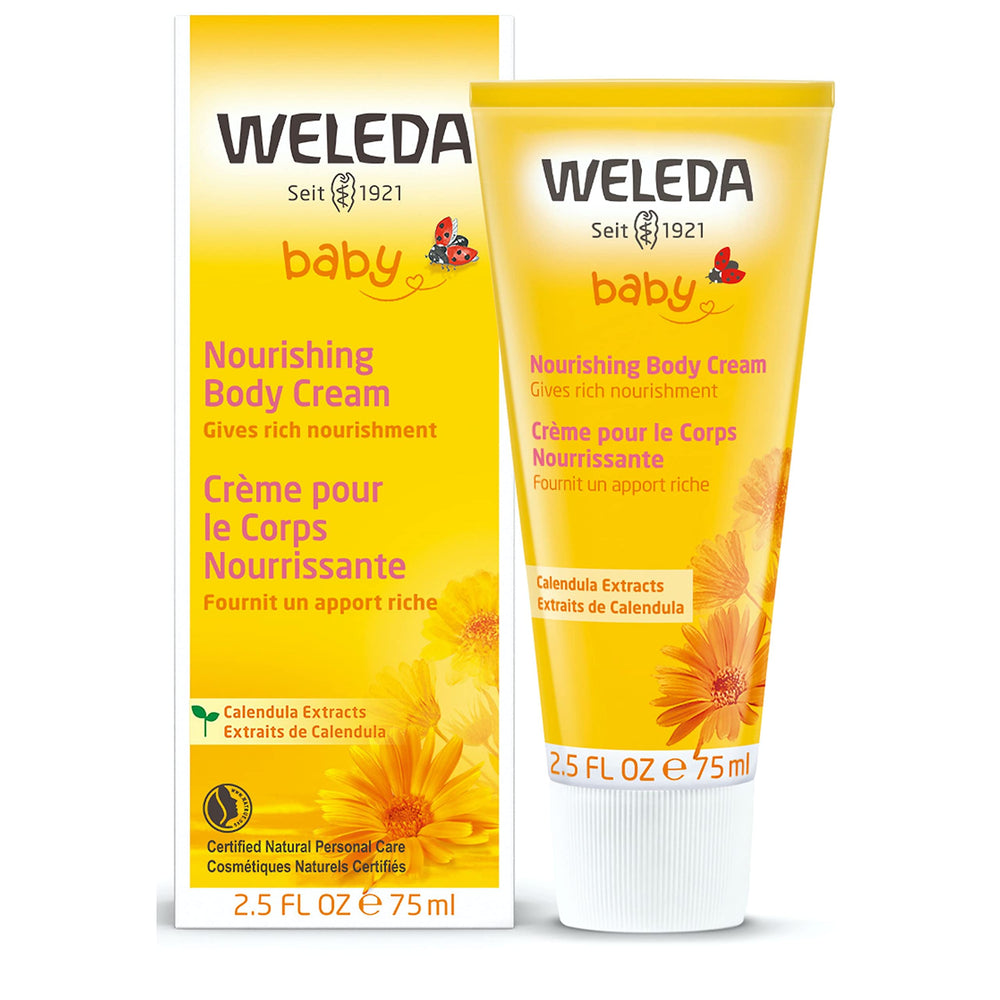 Aplicación suave para la piel del bebé con Weleda Calendula.