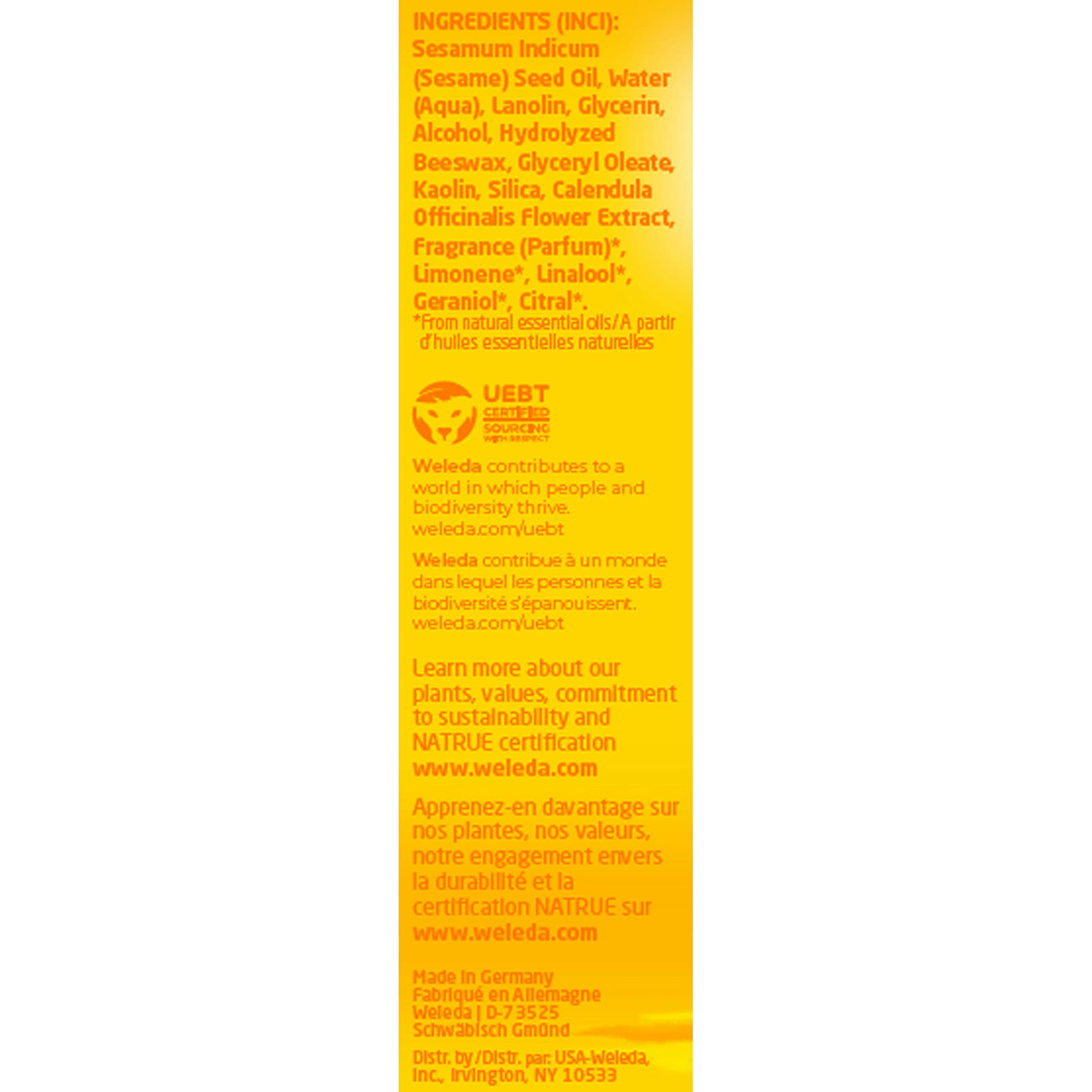 Weleda Calendula, sin colorantes ni conservantes sintéticos.