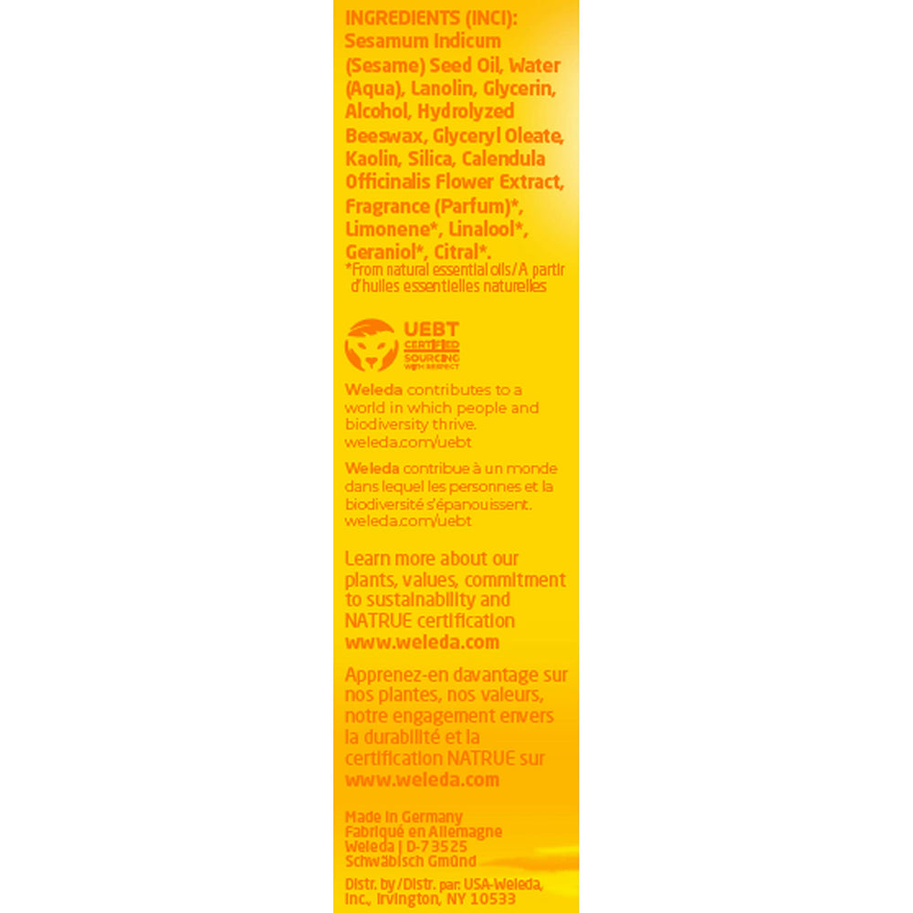Weleda Calendula, sin colorantes ni conservantes sintéticos.