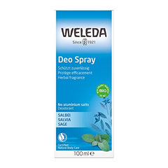 Desodorante Weleda con dispensador de bomba, spray suave para piel sensible