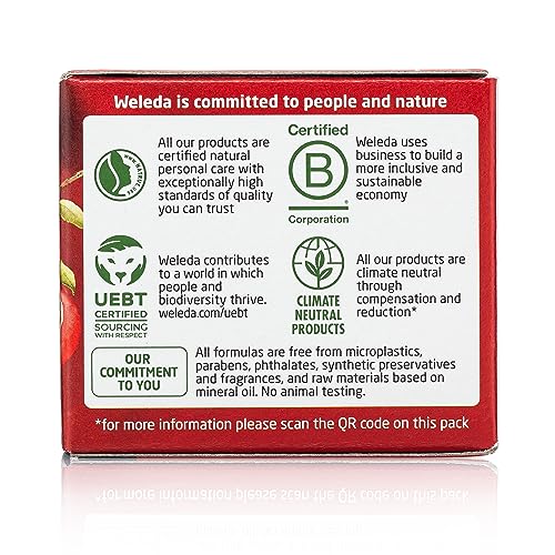 Weleda Plumping Day Cream ingredients close-up signals natural skin support.
