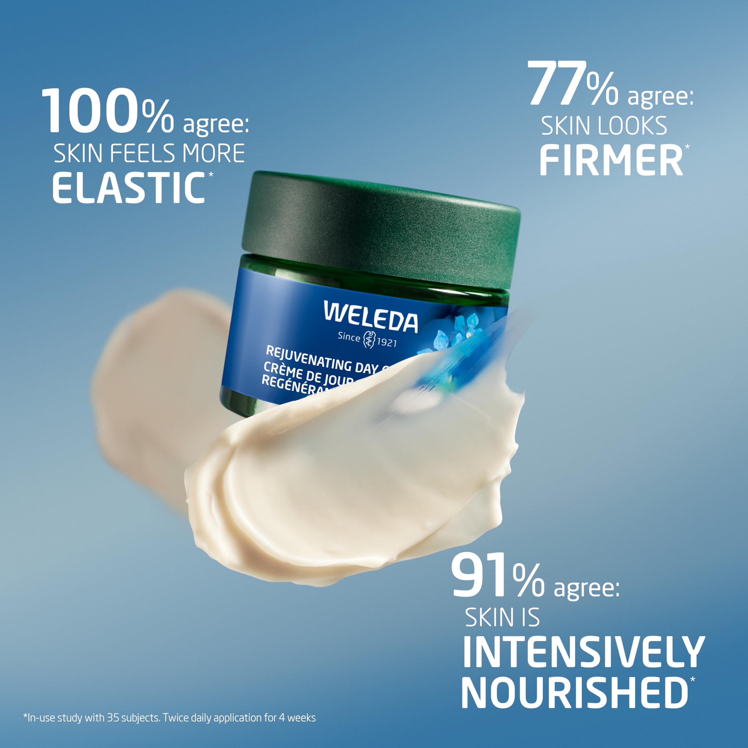 Applying Weleda Rejuvenating Day Cream to face for daily care