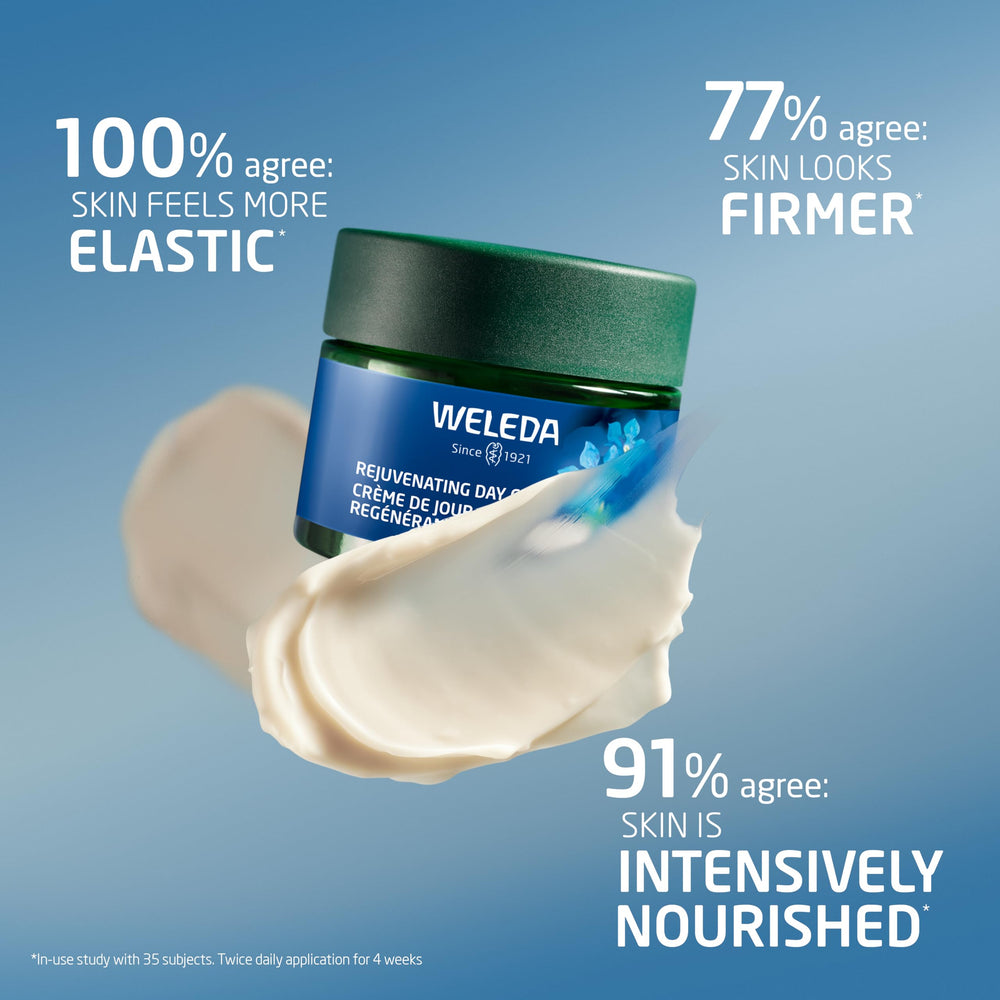 Applying Weleda Rejuvenating Day Cream to face for daily care