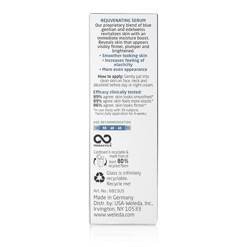 Weleda Rejuvenating Serum blue gentian ingredient for calm care.