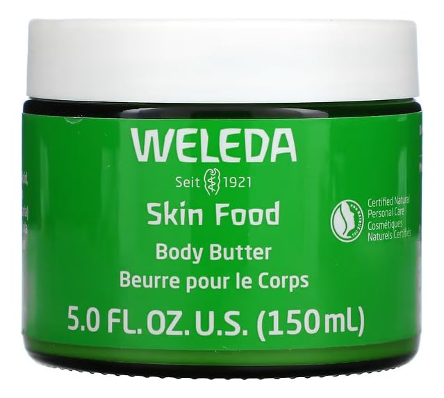 Textura batida suave de Weleda Skin Food Body Butter, piel suave y sedosa