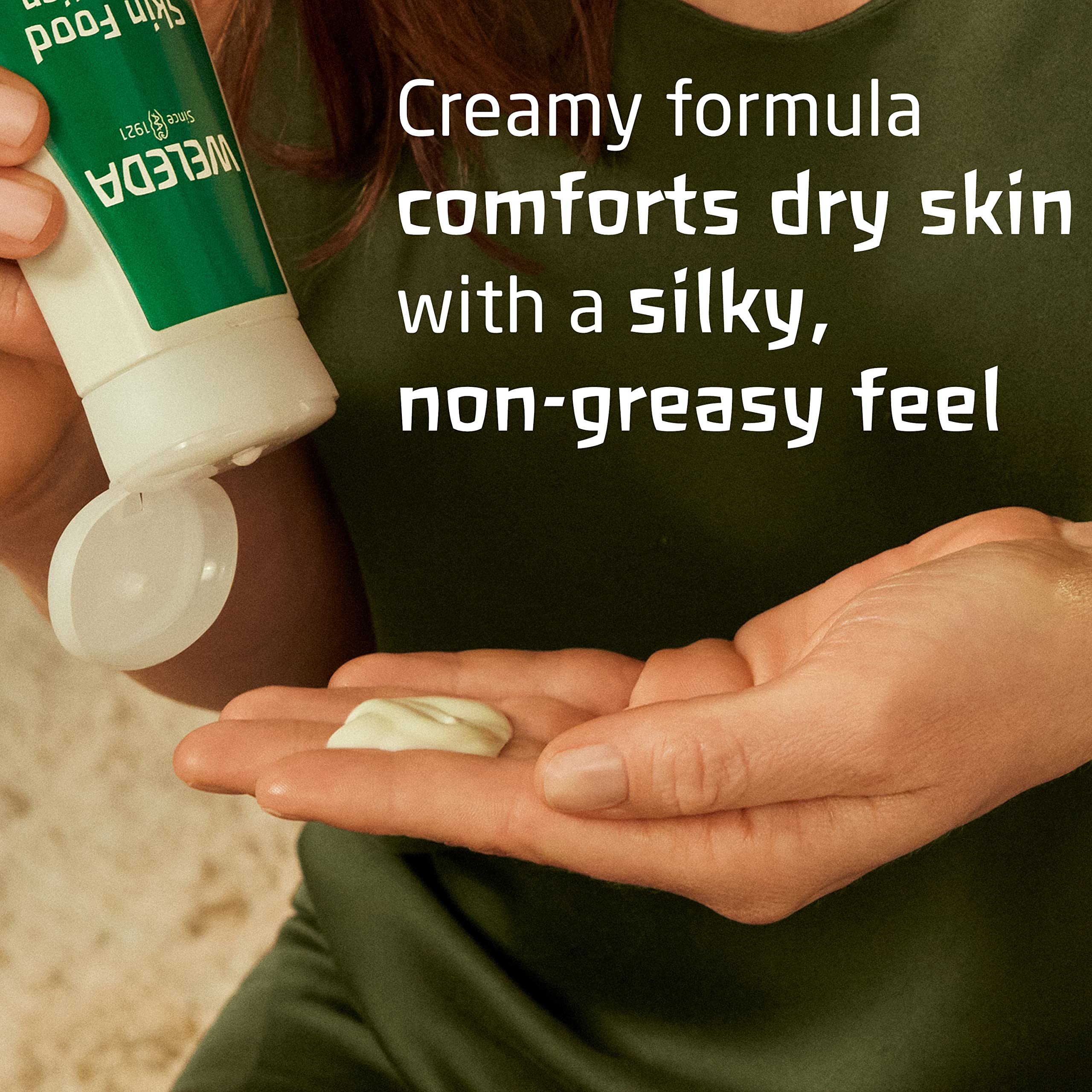 Weleda Skin Food Body Lotion nourishes dry skin areas.