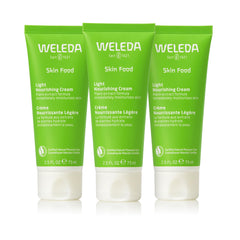 Weleda Skin Food Light bottle showing compact packaging for everyday hydration.