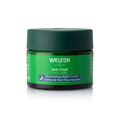 Weleda Skin Food Night Cream jar showing rich, cushiony texture for overnight hydration