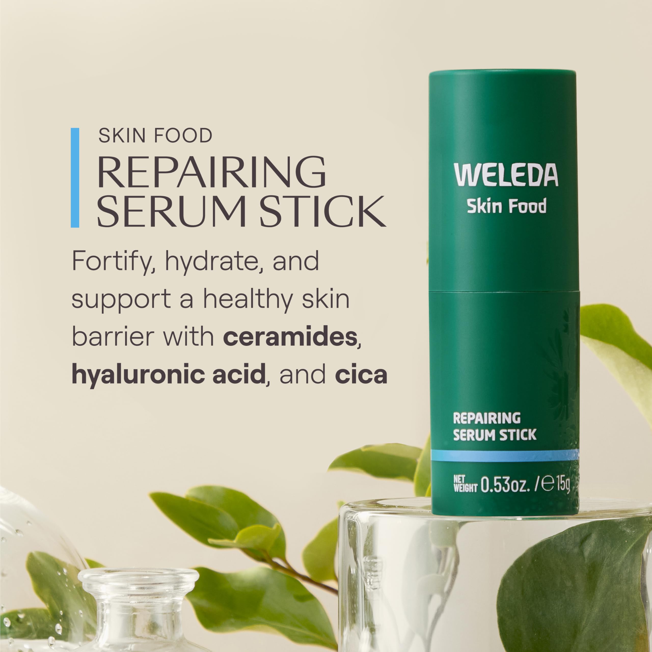 Textura de absorción rápida de Weleda Sérum Stick, ideal para uso diario