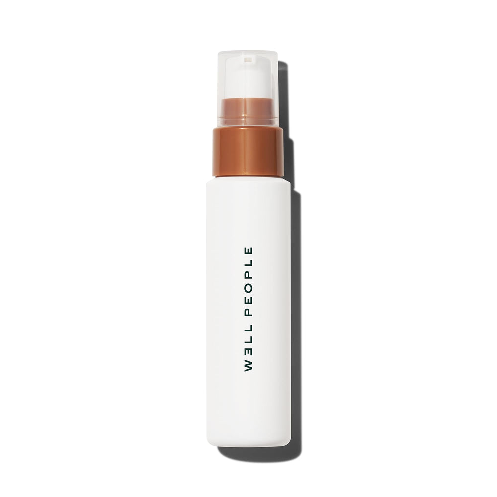 Well People Bio Bronzing Priming Serum bottle showing radiant glow and makeup grip
