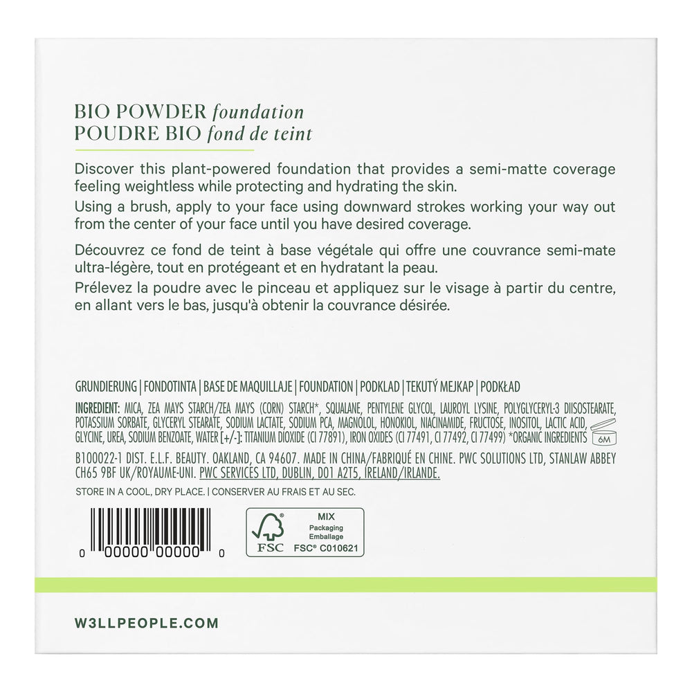 Well People Bio Powder Foundation cruelty-free emblem signaling vegan, certified beauty standards.