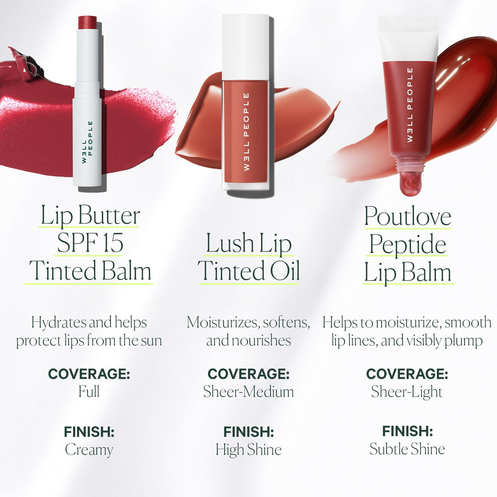 Well People Poutlove bálsamo labial no resbala, uso diario