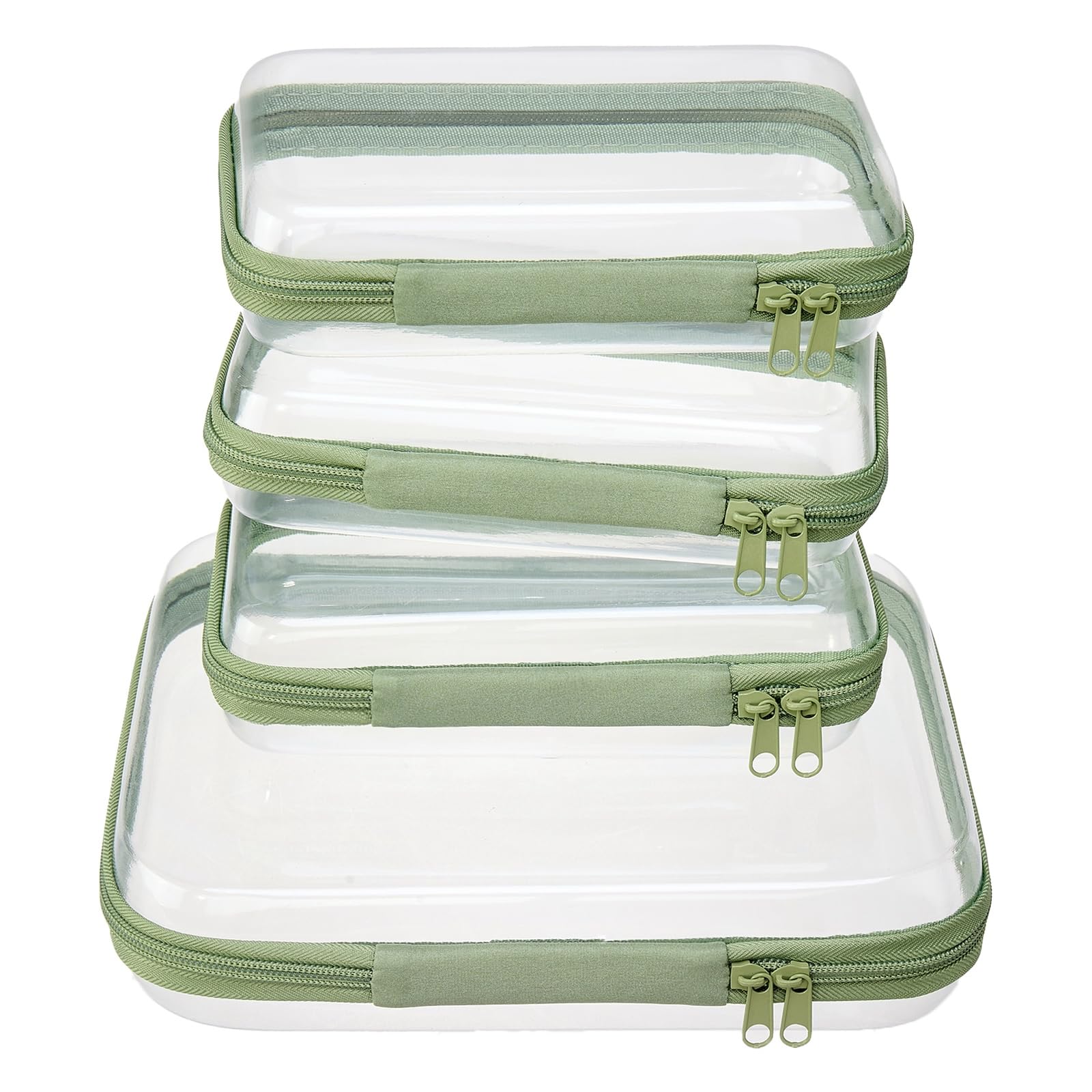 WELPIRT clear zipper pouch medium case keeps cosmetics and toiletries organized at a glance.