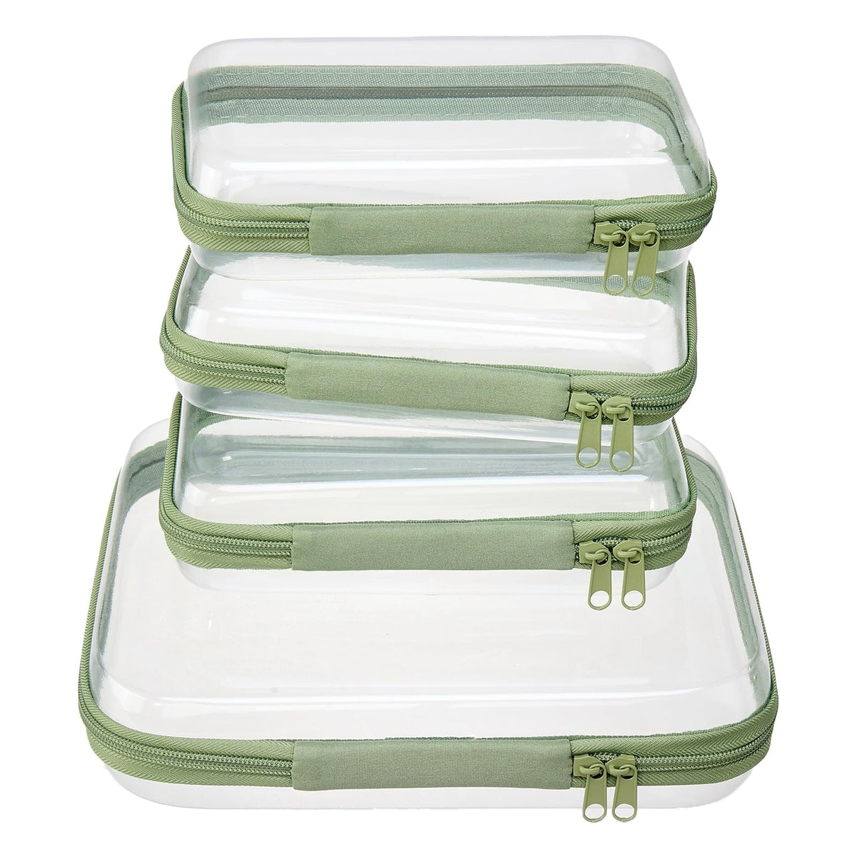WELPIRT clear zipper pouch medium case keeps cosmetics and toiletries organized at a glance.