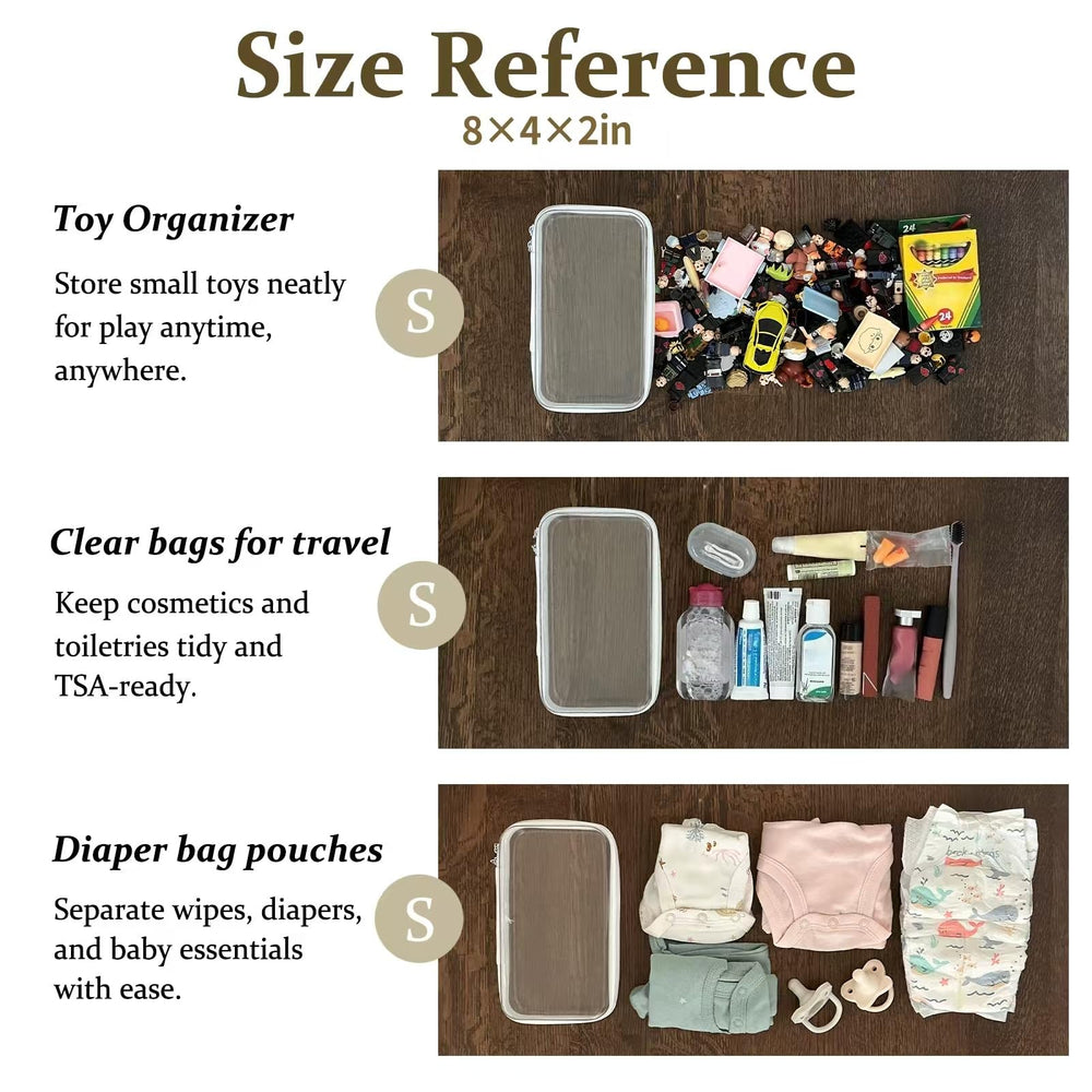 WELPIRT clear zipper pouch small-2 ideal for cables and pens