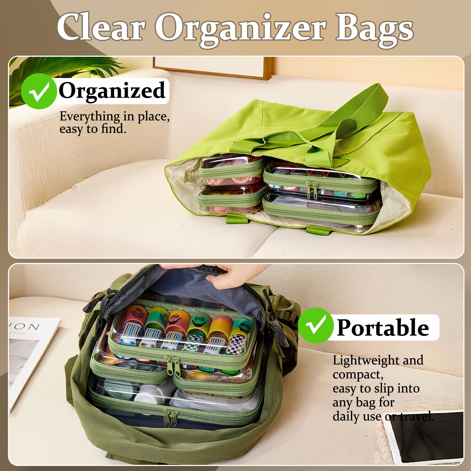 WELPIRT clear zipper pouch small case stores travel-size items neatly.