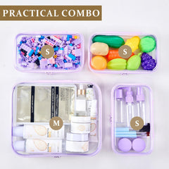WELPIRT lavender clear small pouch keeps makeup items neatly visible
