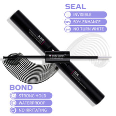 Wendy Lashes 2in1 bond and seal tube in use shows smooth application.