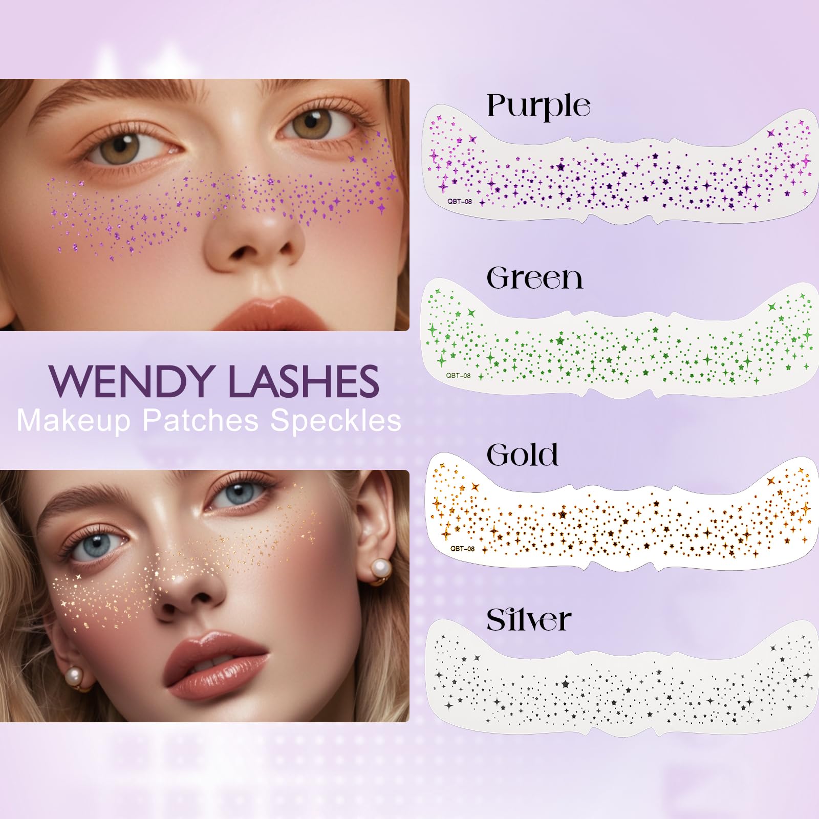 Wendy Lashes application step shows easy peel and place for quick sparkle.