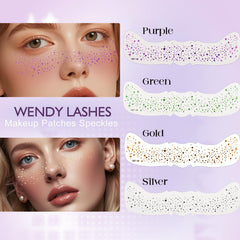 Wendy Lashes application step shows easy peel and place for quick sparkle.