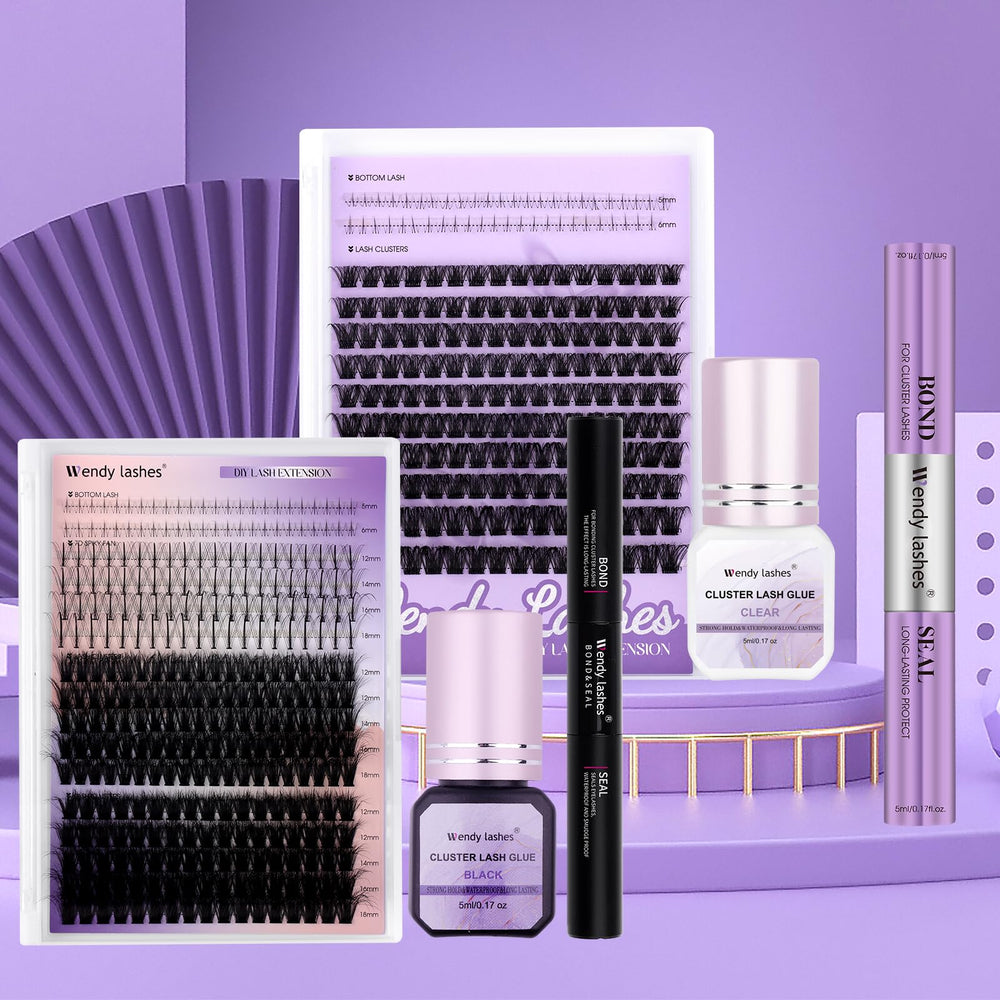 Wendy Lashes Cluster Glue quick-dry formula aids efficient lash projects.