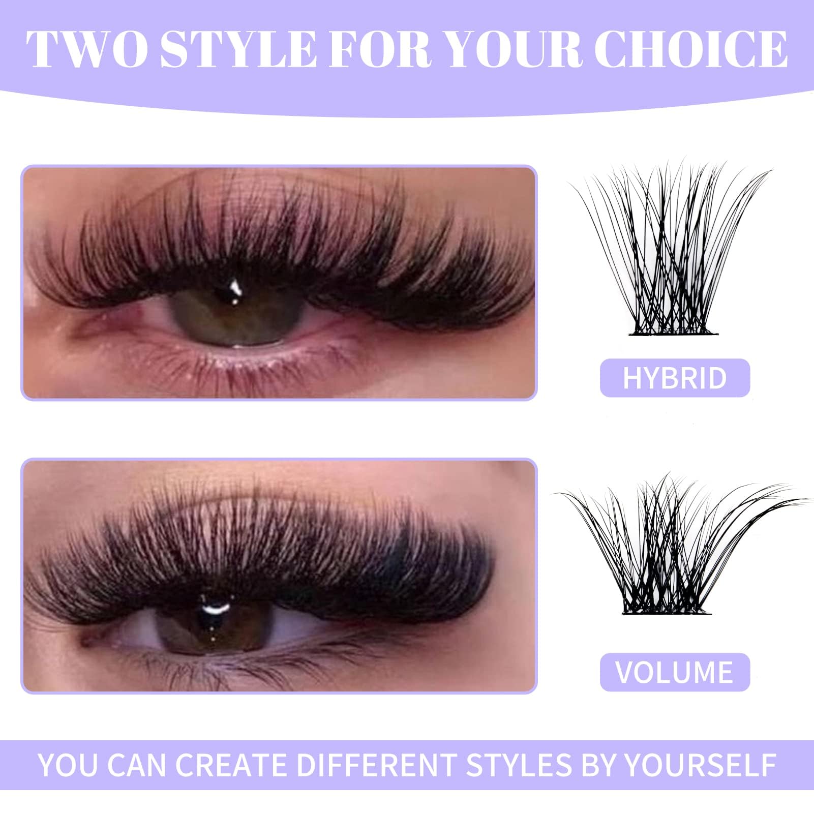 Wendy Lashes lightweight soft clusters for natural comfort