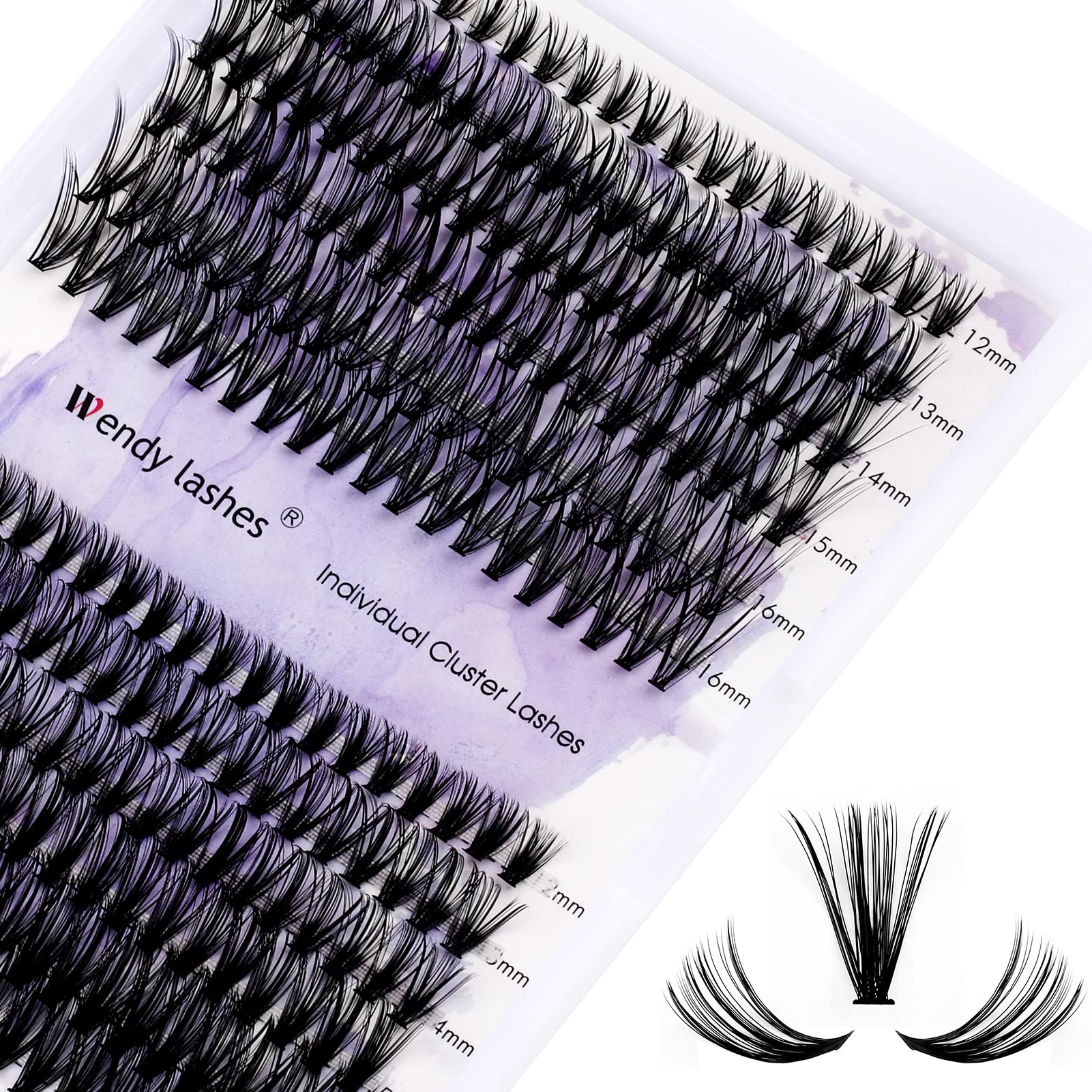 Wendy Lashes DIY clusters 240pcs pack for customizable lash looks.