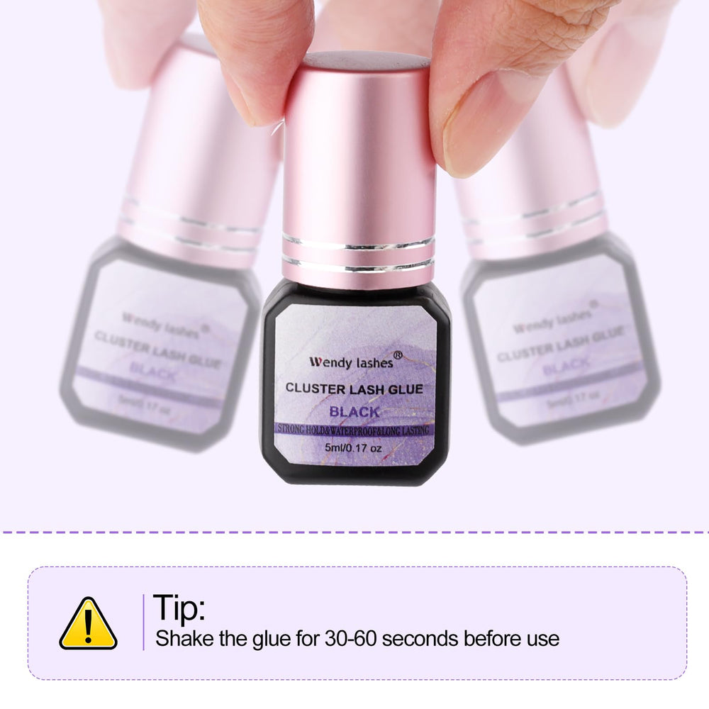 Wendy Lashes Cluster Glue strong hold creates natural looking lashes.