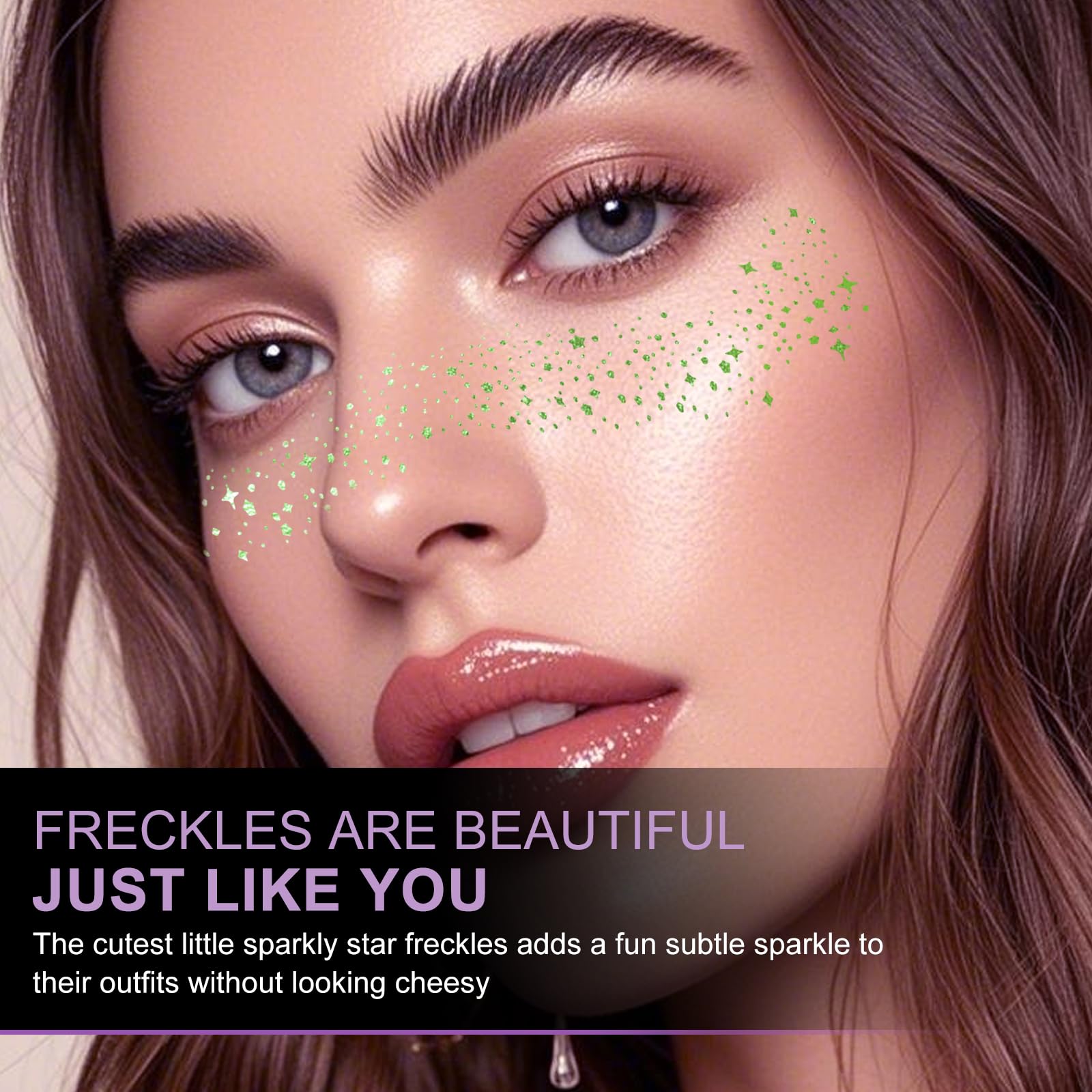 Wendy Lashes festival look adds vibrant glitter accents to outfits.