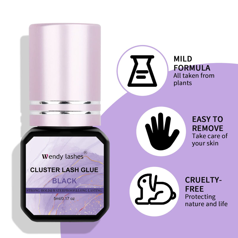 Wendy Lashes low-irritation adhesive for sensitive skin during lash extensions.